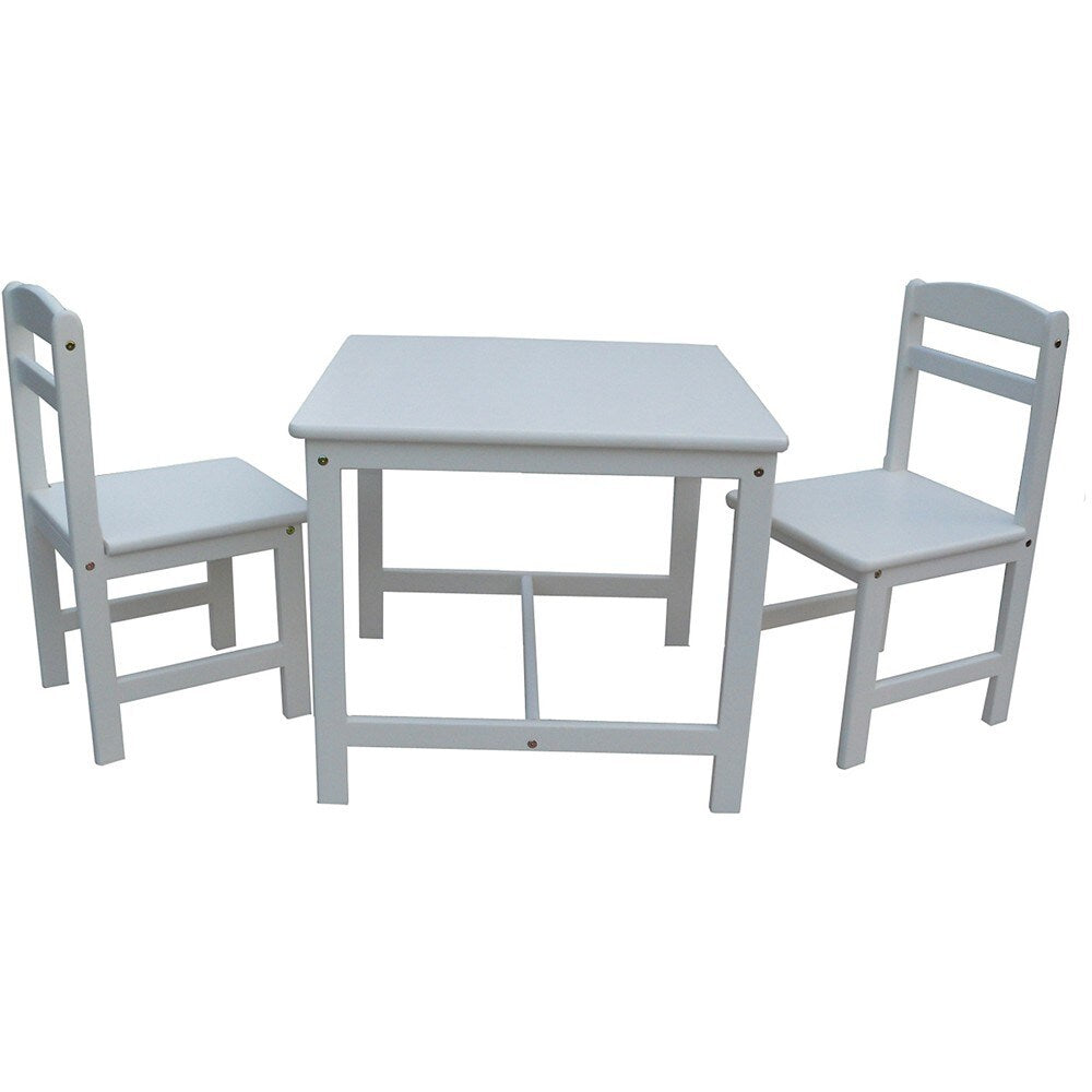 Juvenile Linen White Table with Two Chairs Set