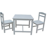 Juvenile Linen White Table with Two Chairs Set