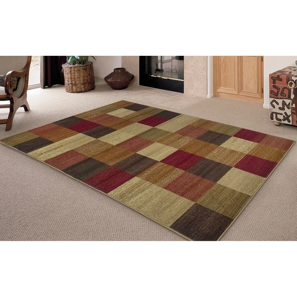 KAS Lifestyles Beige Squares Rug