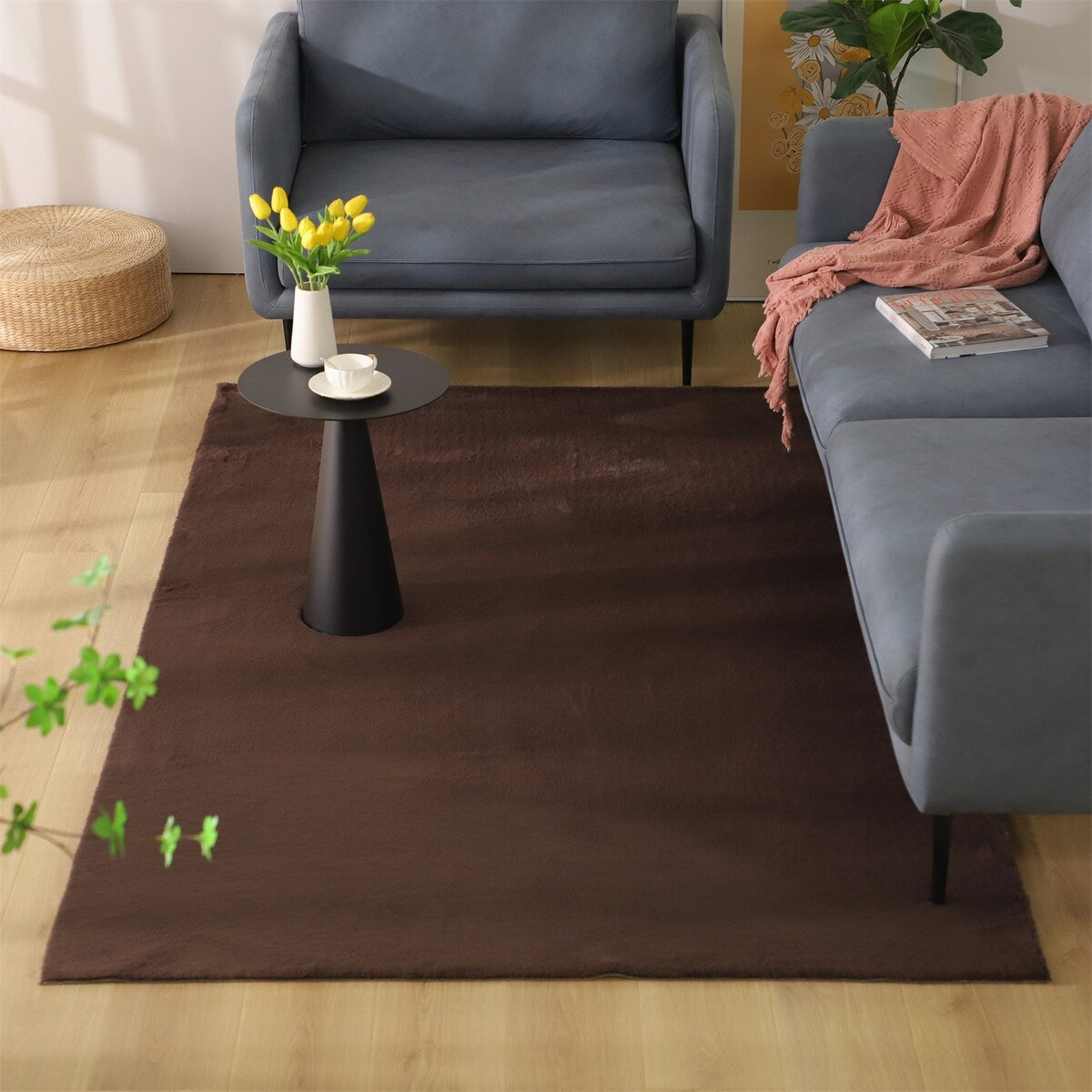 KASENTEX Area Rug Contemporary Modern Soft Cozy Solid Colors
