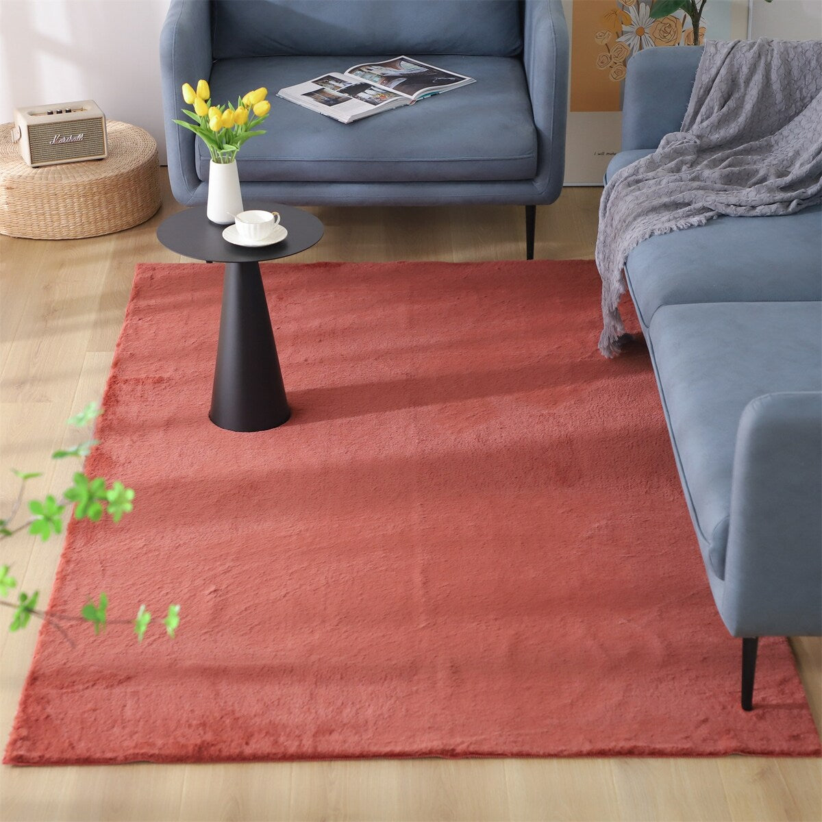 KASENTEX Area Rug Contemporary Modern Soft Cozy Solid Colors