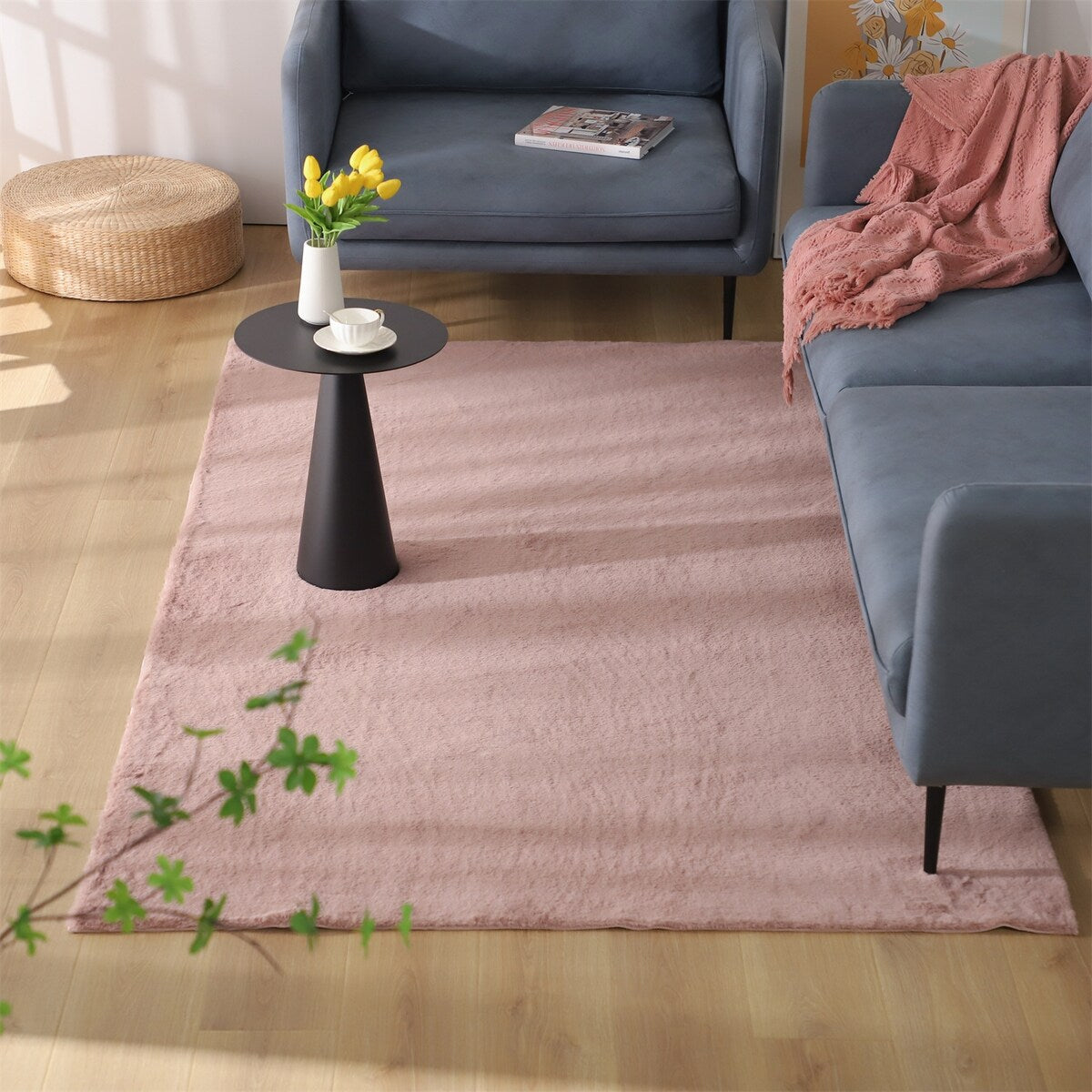 KASENTEX Area Rug Contemporary Modern Soft Cozy Solid Colors