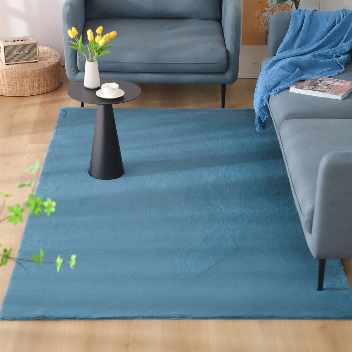 KASENTEX Area Rug Contemporary Modern Soft Cozy Solid Colors