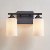 KAWOTI 2-Light Dimmable Bathroom Vanity Light with Frosted White Glass