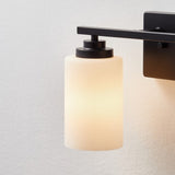 KAWOTI 2-Light Dimmable Bathroom Vanity Light with Frosted White Glass