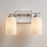 KAWOTI 2-Light Dimmable Bathroom Vanity Light with Frosted White Glass