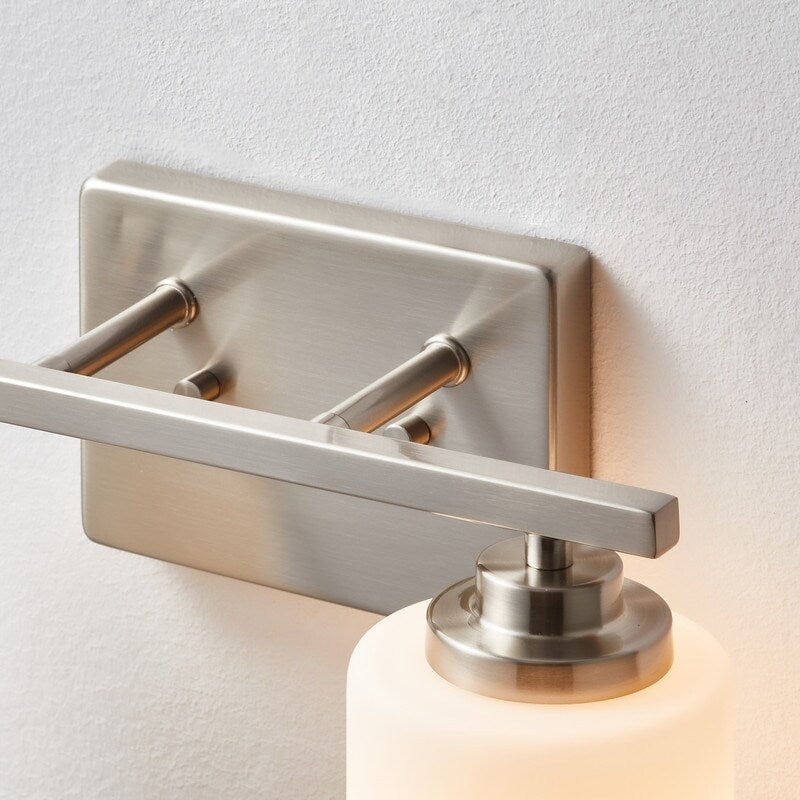 KAWOTI 2-Light Dimmable Bathroom Vanity Light with Frosted White Glass