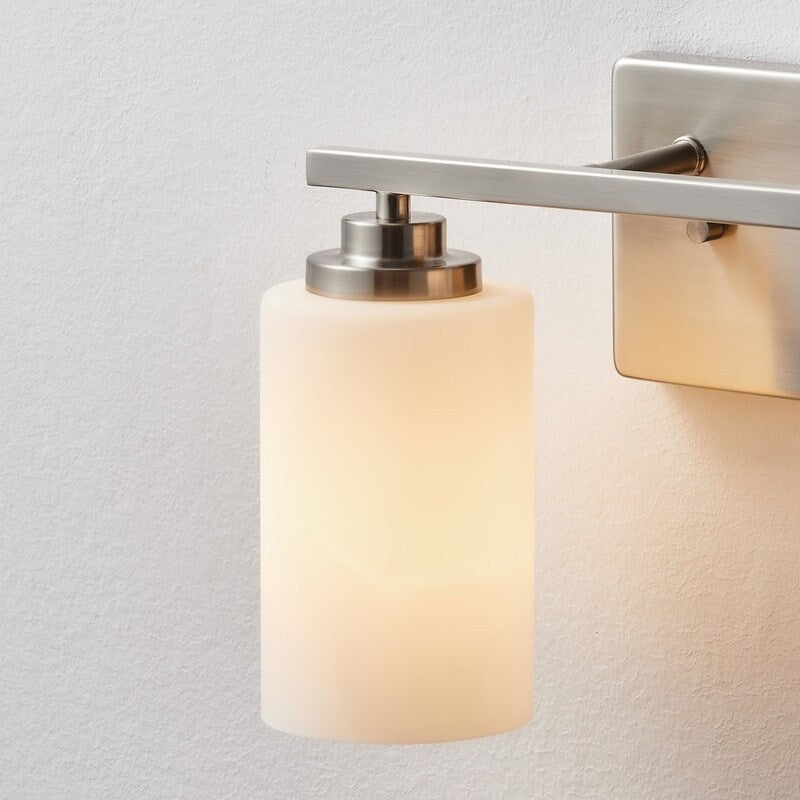 KAWOTI 2-Light Dimmable Bathroom Vanity Light with Frosted White Glass