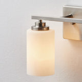 KAWOTI 2-Light Dimmable Bathroom Vanity Light with Frosted White Glass