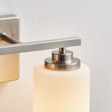 KAWOTI 2-Light Dimmable Bathroom Vanity Light with Frosted White Glass