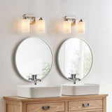 KAWOTI 2-Light Dimmable Bathroom Vanity Light with Frosted White Glass