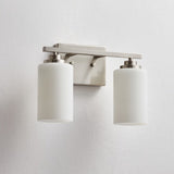 KAWOTI 2-Light Dimmable Bathroom Vanity Light with Frosted White Glass
