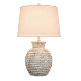 KAWOTI 23.25-inch Ceramic Bedside Table Lamp - W14" x H23.25"