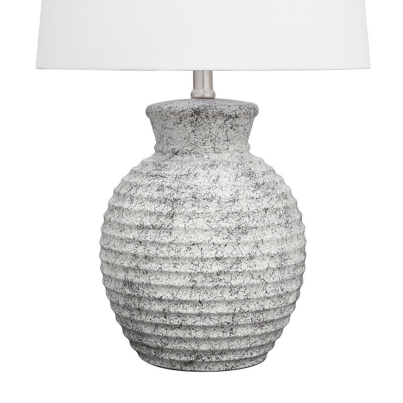 KAWOTI 23.25-inch Ceramic Bedside Table Lamp - W14" x H23.25"