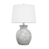 KAWOTI 23.25-inch Ceramic Bedside Table Lamp - W14" x H23.25"