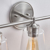 KAWOTI 3-Light Dimmable Bathroom Vanity Light with Glass Shade