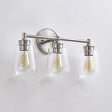 KAWOTI 3-Light Dimmable Bathroom Vanity Light with Glass Shade