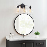KAWOTI 3-Light Dimmable Bathroom Vanity Light with Glass Shade
