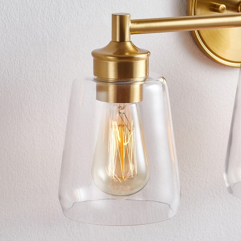 KAWOTI 3-Light Dimmable Bathroom Vanity Light with Glass Shade