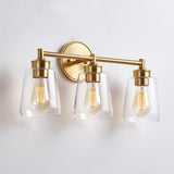 KAWOTI 3-Light Dimmable Bathroom Vanity Light with Glass Shade