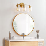 KAWOTI 3-Light Dimmable Bathroom Vanity Light with Glass Shade