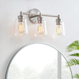 KAWOTI 3-Light Dimmable Bathroom Vanity Light with Glass Shade