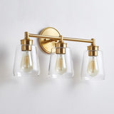 KAWOTI 3-Light Dimmable Bathroom Vanity Light with Glass Shade