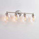 KAWOTI 4-Light Dimmable Bathroom Vanity Light with Glass Shade