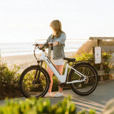 KBO Breeze Step Thru E-Bike: 500W, 48V 16Ah Battery, 55MI Range, 300LBS Payload, 27.5"x2.4", 25MPH, Shimano 7 Speed, 5H Charge