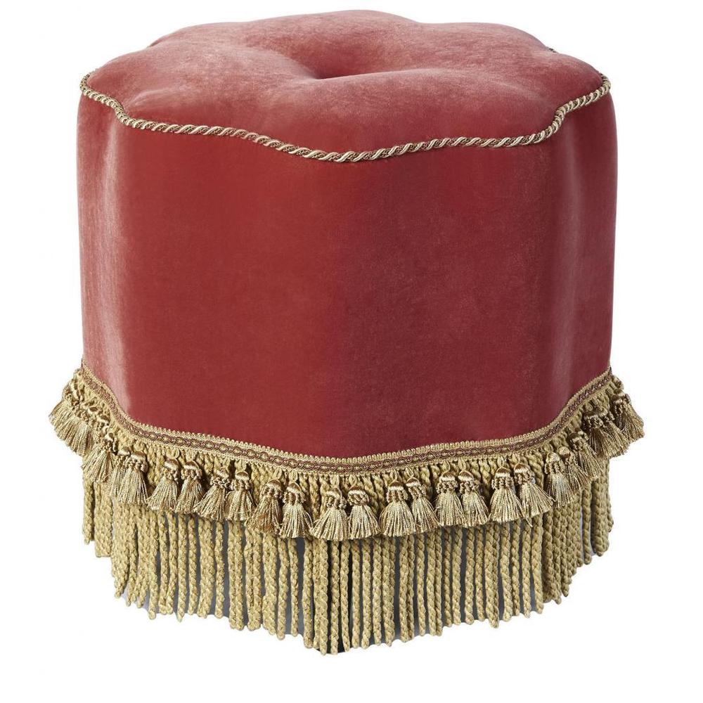Upholstered Red/ Gold Kedleston Ottoman