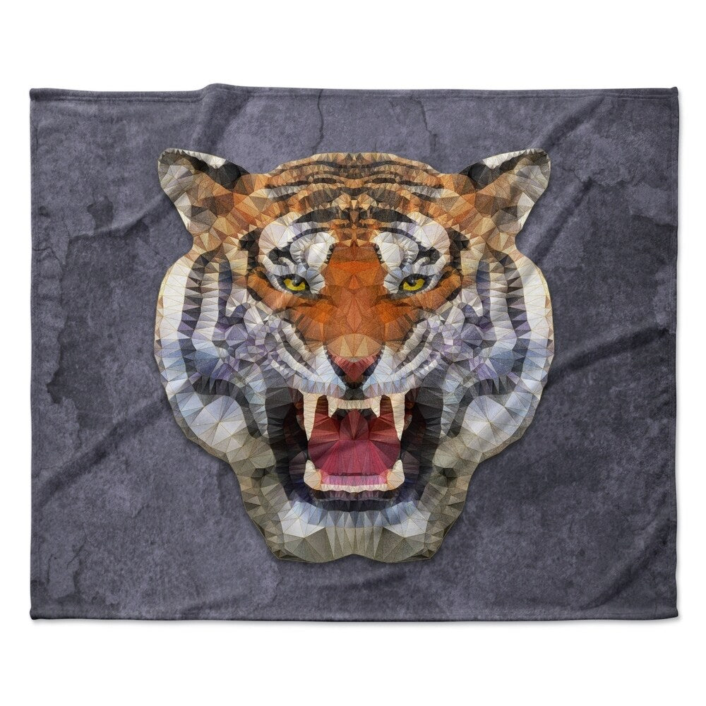 KESS InHouse Ancello "Abstract Tiger" Fleece Blanket - Multi-color - 60" x 50"
