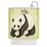 KESS InHouse Carina Povarchik "Happy Panda" Black Animals Shower Curtain (69x70) - Multi