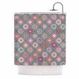 KESS InHouse Jolene Heckman Mini Floral Pink Gray Shower Curtain (69x70) - Multi - 69 x 70