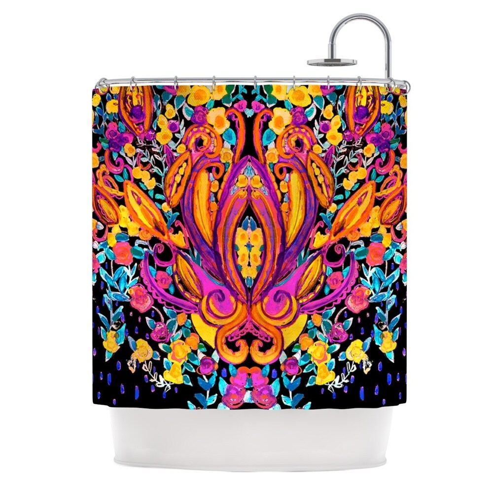 KESS InHouse Nikki Strange Paisley Garden Wam Pink Shower Curtain (69x70) - Multi - 69 x 70