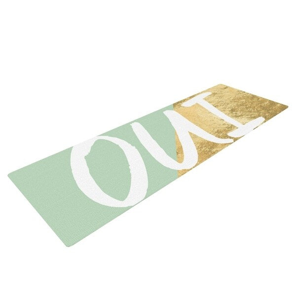 KESS Original "Oui Gold" Yoga Mat - Green