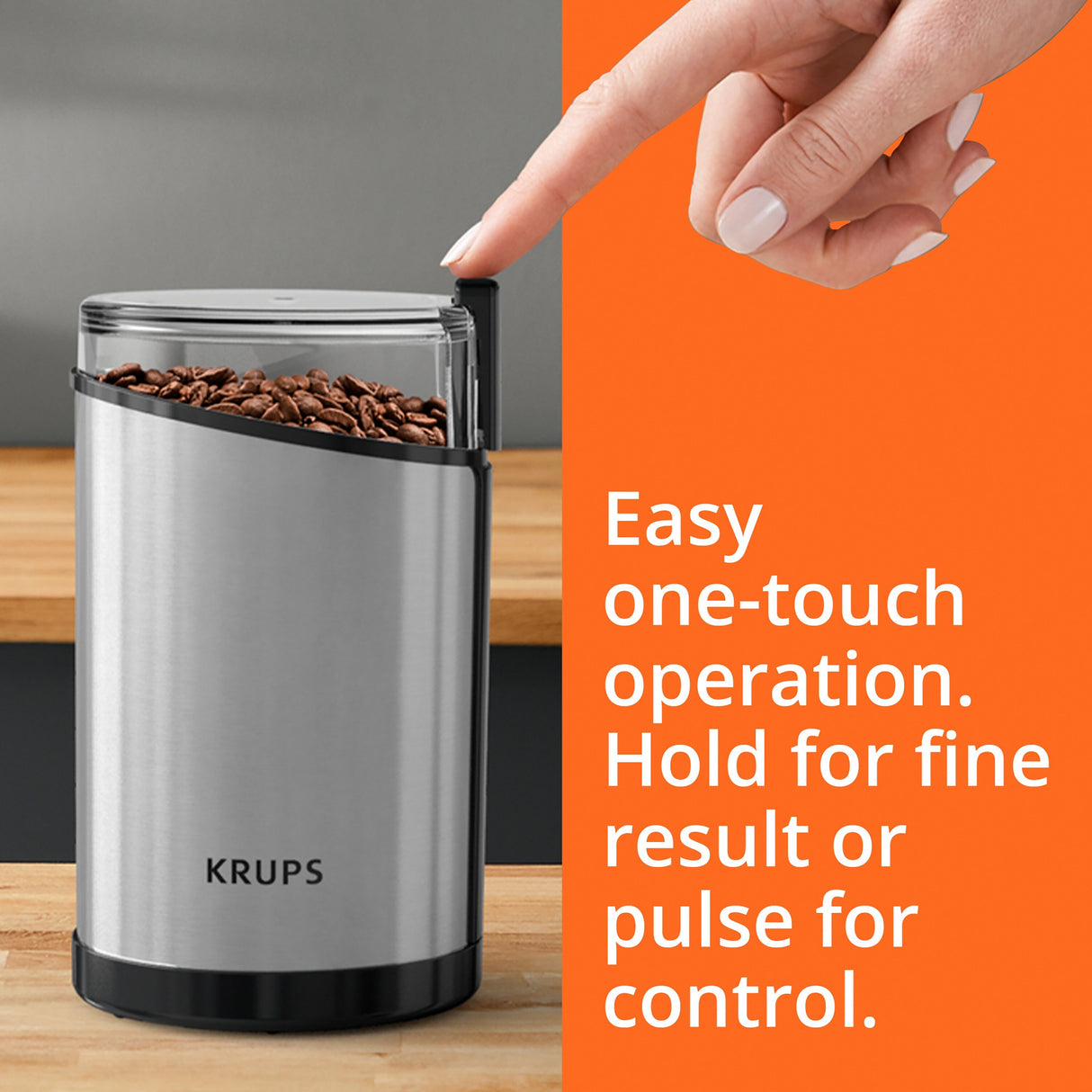 KRUPS Fast Touch Grinder, Stainless Steel