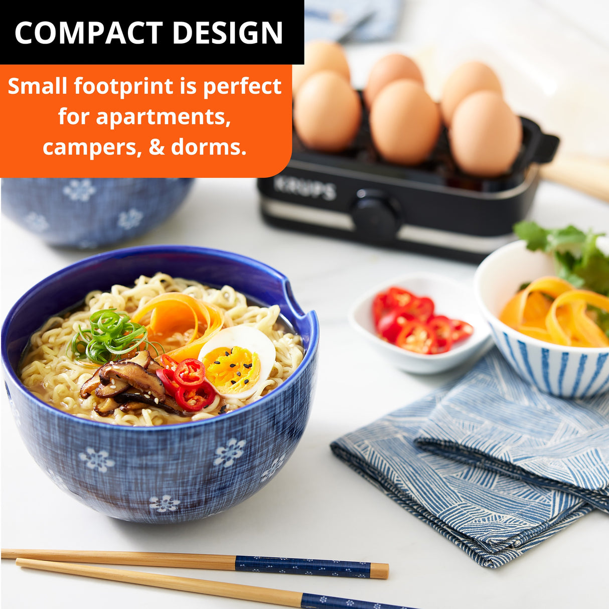 KRUPS Simply Electric Egg Cooker with Accessories, 6 Egg Capacity