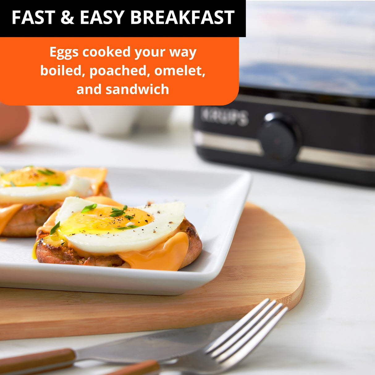 KRUPS Simply Electric Egg Cooker with Accessories, 6 Egg Capacity