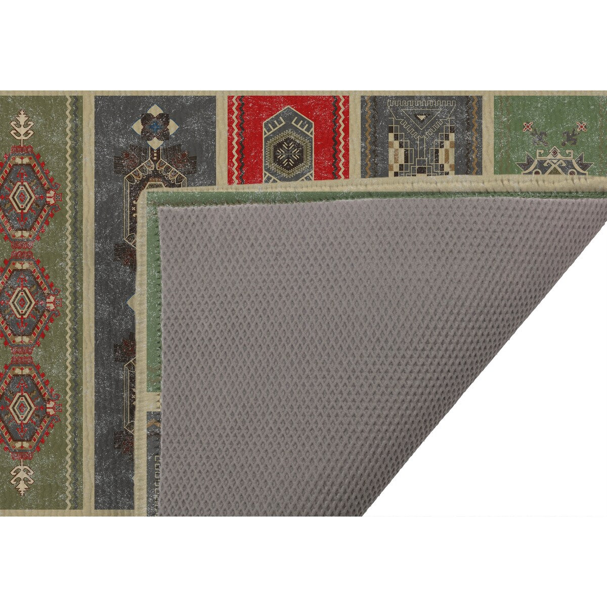 KUCCI GREEN & RED with Rubberized non-slip Backing Indoor|Outdoor Mat By Kavka Designs