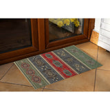 KUCCI GREEN & RED with Rubberized non-slip Backing Indoor|Outdoor Mat By Kavka Designs