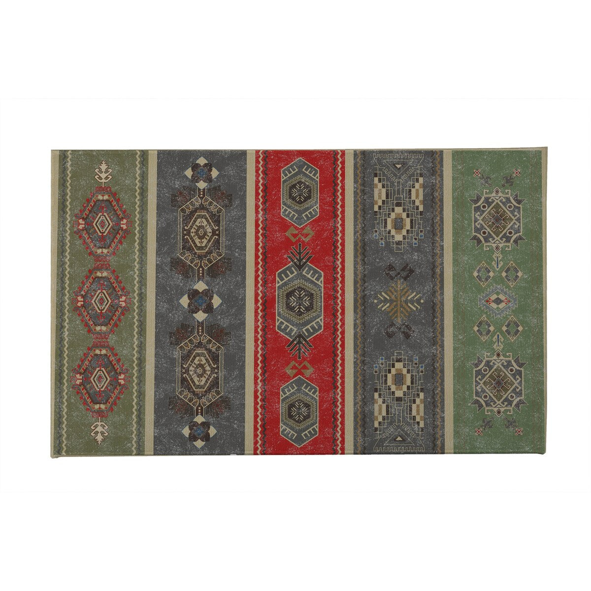 KUCCI GREEN & RED with Rubberized non-slip Backing Indoor|Outdoor Mat By Kavka Designs