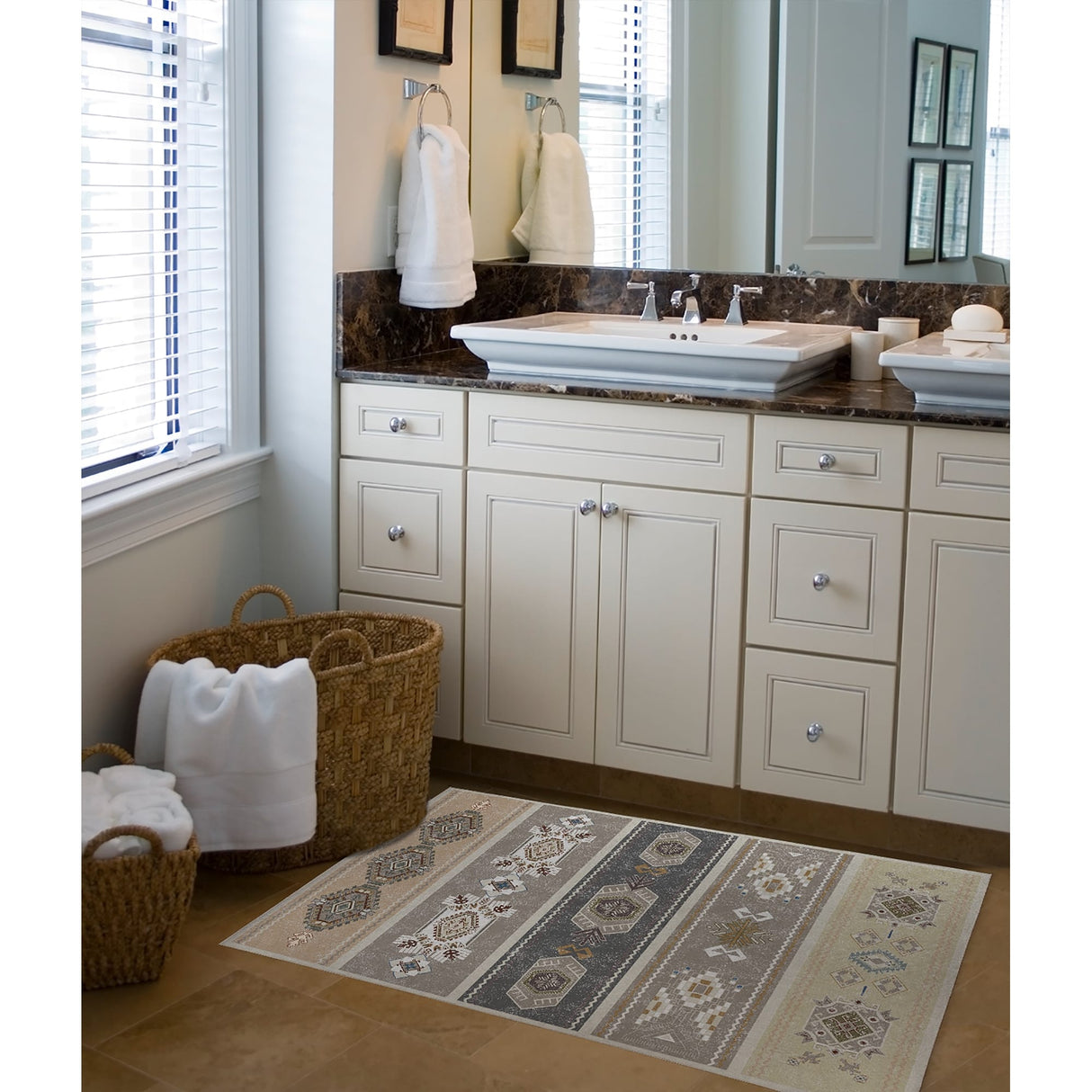 KUCCI NEUTRAL Bath Rug By Kavka Designs
