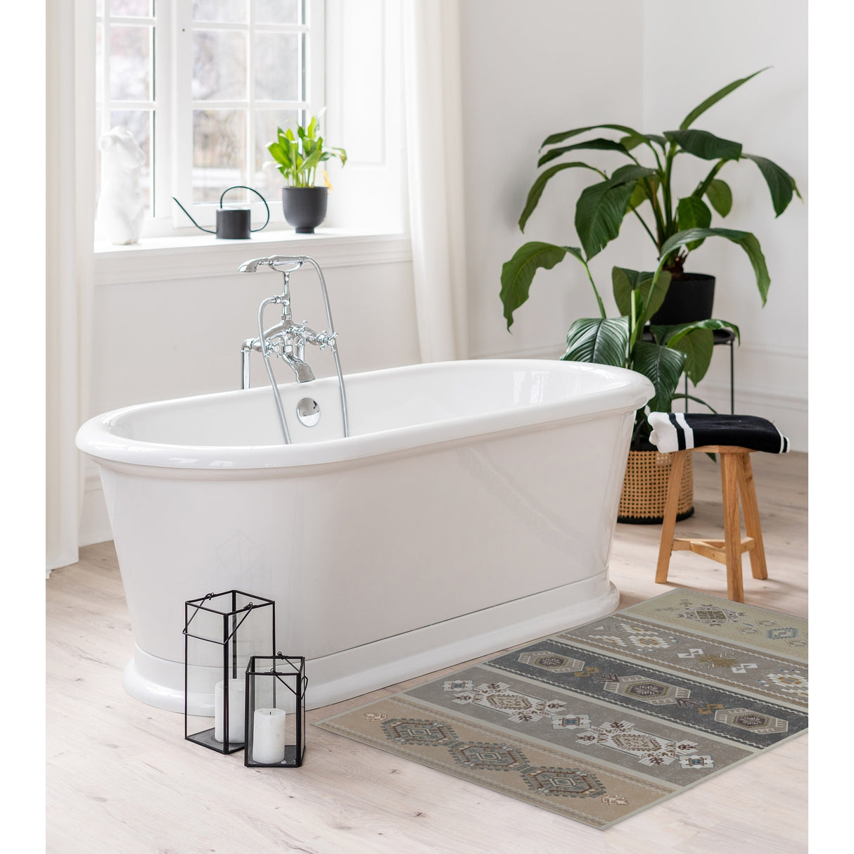 KUCCI NEUTRAL Bath Rug By Kavka Designs