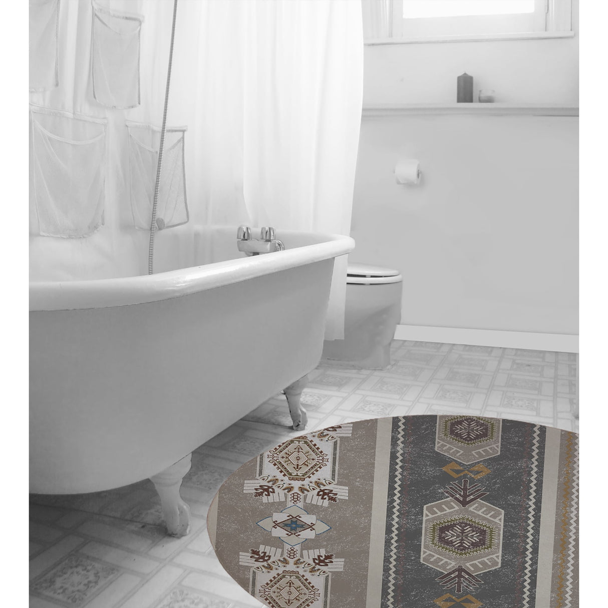 KUCCI NEUTRAL Bath Rug By Kavka Designs