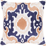 Artistic Weavers Kaelea Modern Ikat Navy Feather Down or Poly Filled Throw Pillow 18-inch