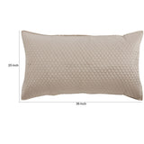 Kahn Hand Quilted Lumbar King Size Pillow Sham, Self Binding, Matte Brown