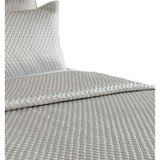 Kahn Hand Stitched Sateen Queen Quilt, Cotton Fill, Self Binding, Silver