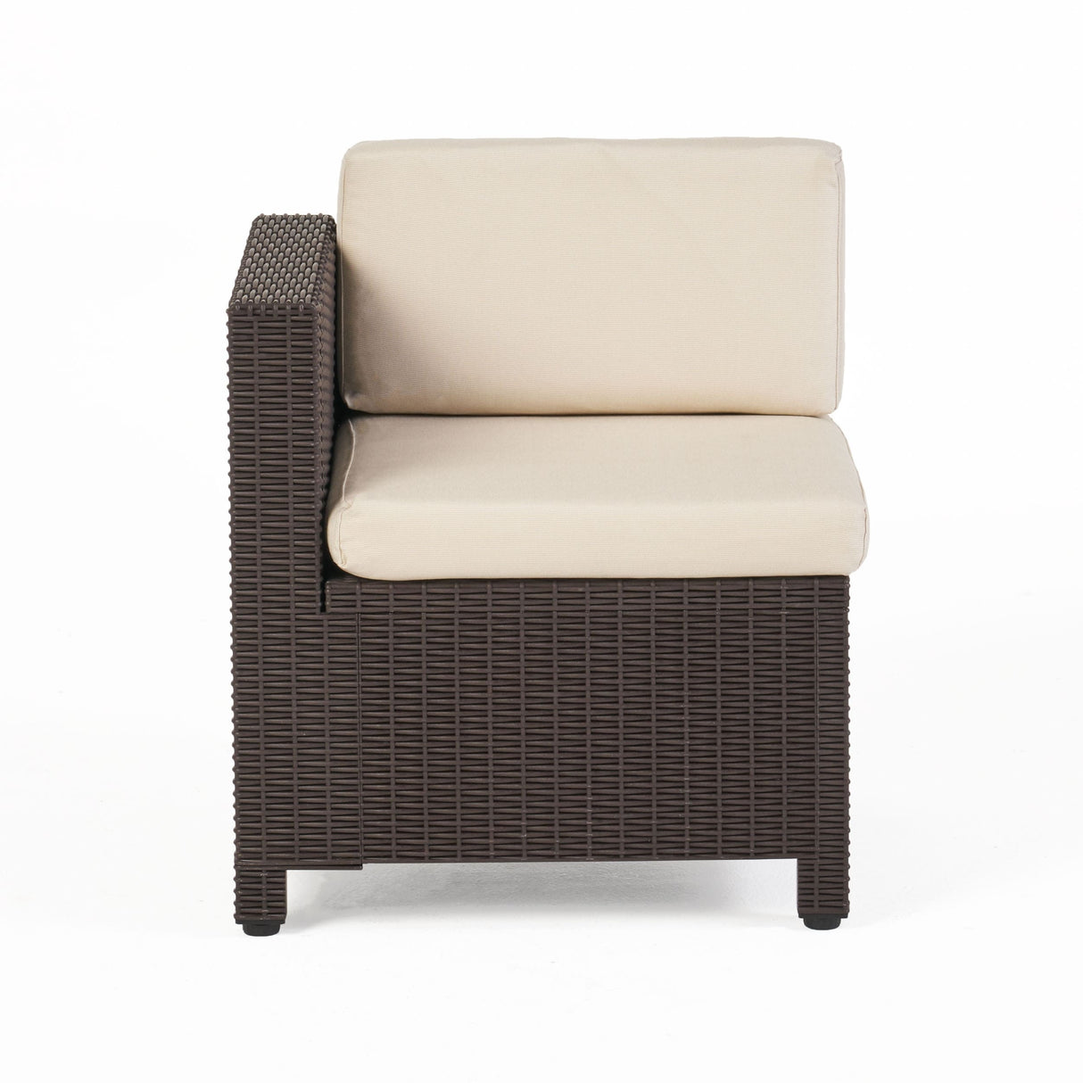 Kailani Outdoor Injection Molded Small Space 3 Seater L Shaped Sectional by Christopher Knight Home