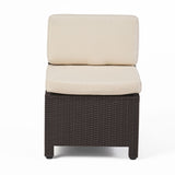 Kailani Outdoor Injection Molded Small Space 3 Seater L Shaped Sectional by Christopher Knight Home