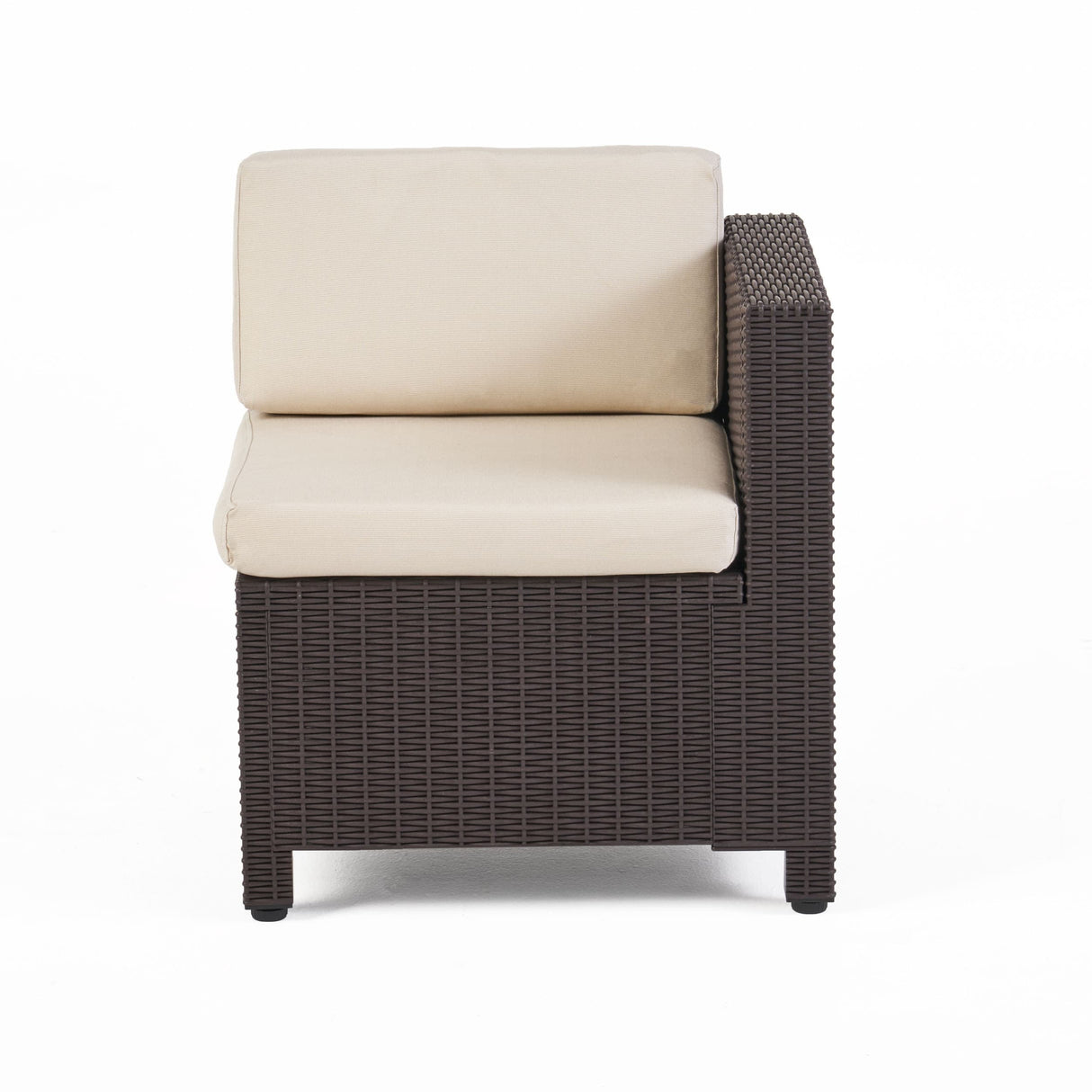 Kailani Outdoor Injection Molded Small Space 3 Seater L Shaped Sectional by Christopher Knight Home